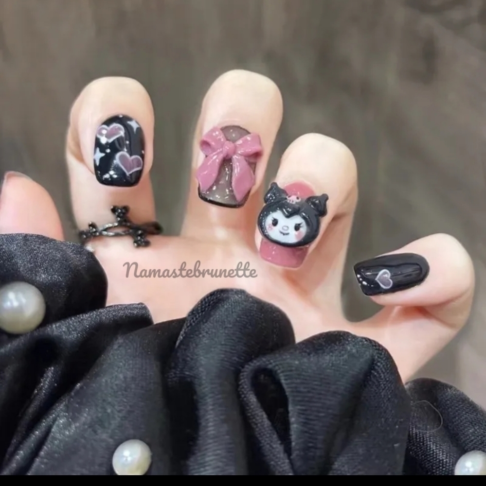 3D Sanrio Kuromi Press On Nails